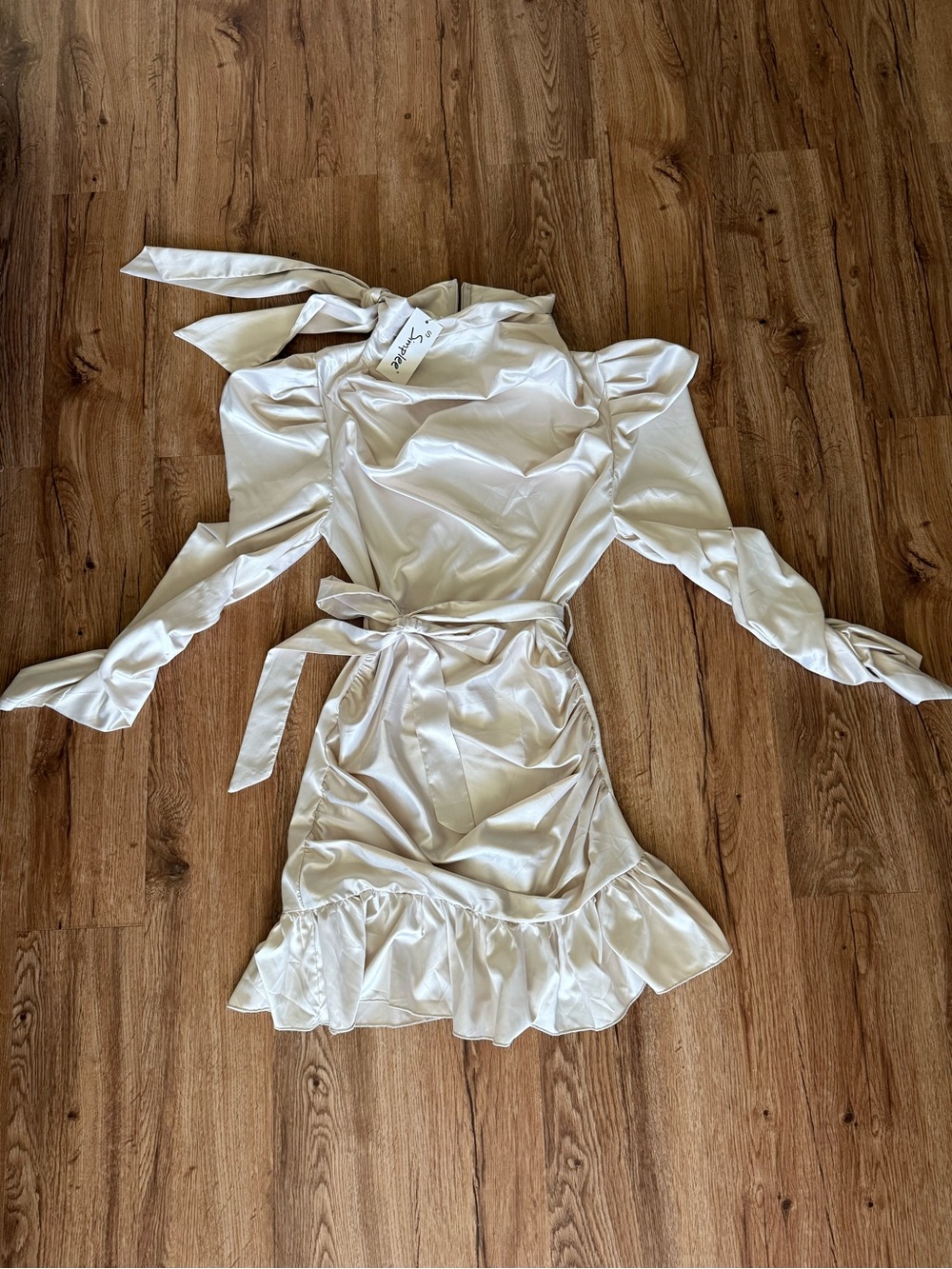 SAYLOR Satin Mini Dress in Ivory